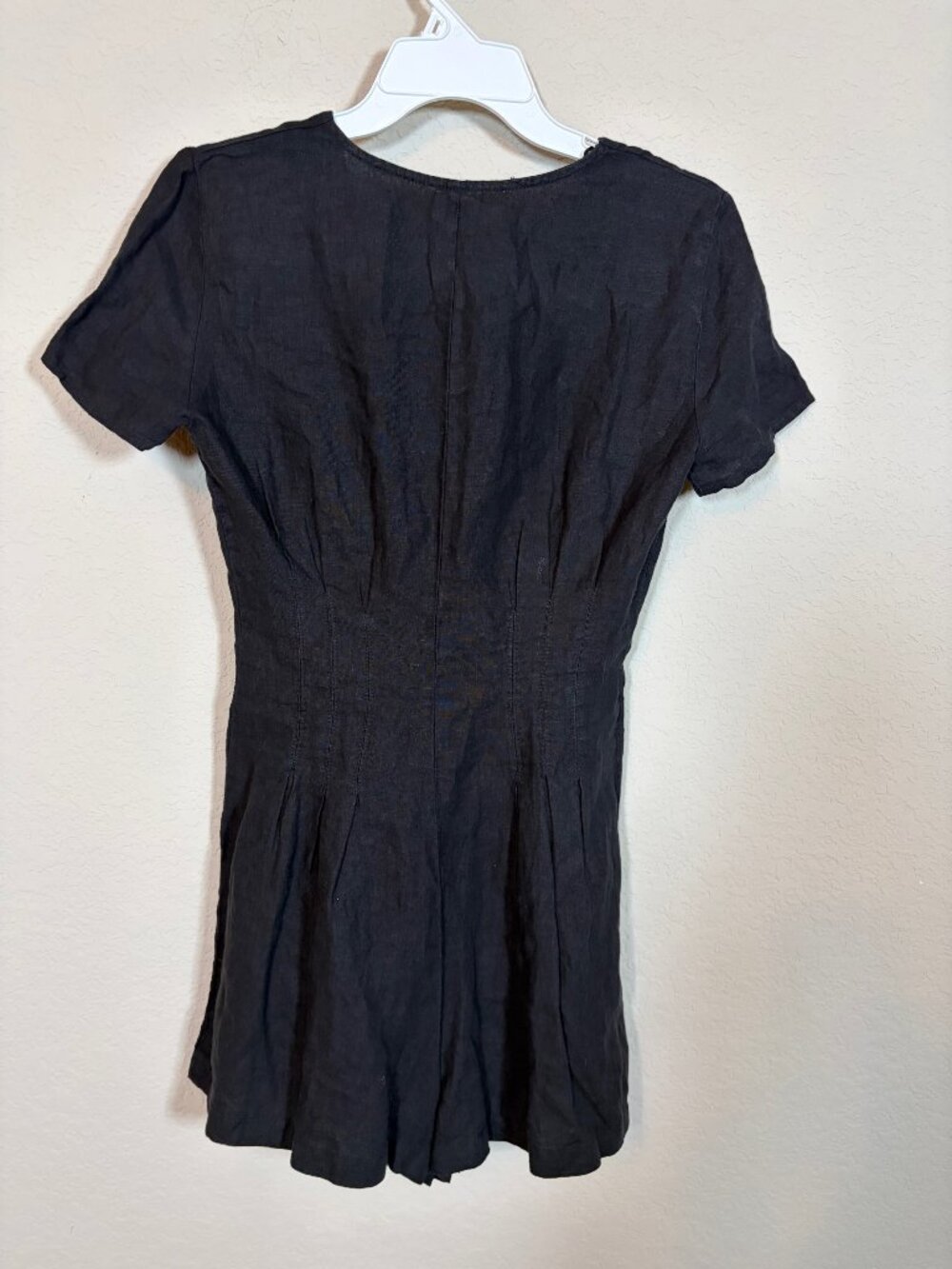 NWT Zara Black linen darted jumpsuit sz S